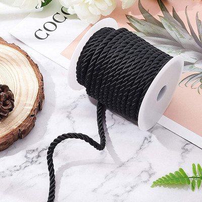 5 mm 5/10YD susuktos virvelės lyno apdaila, dekoratyvinė nailono virvė Rankų darbo virvelė, skirta siuvimui amatų apmušalai namų dekoravimui