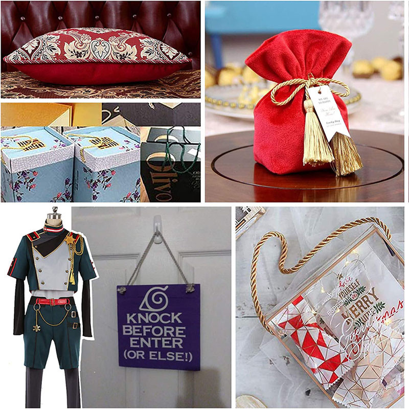 5 mm 5/10YD susuktos virvelės lyno apdaila, dekoratyvinė nailono virvė Rankų darbo virvelė, skirta siuvimui amatų apmušalai namų dekoravimui