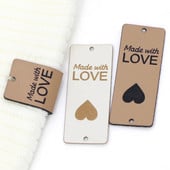 20/50kom kožnih naljepnica Ručno izrađene naljepnice za odjeću izrađenu s ljubavlju Šivanje naljepnica za dar/torbu Ručno izrađene naljepnice 5x2CM