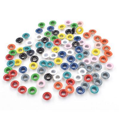 100pcs/lot 5mm Paint color Eyelets Rivets Color Metal Buttonholes Multicolor eyelets buckle 10 colors mixed