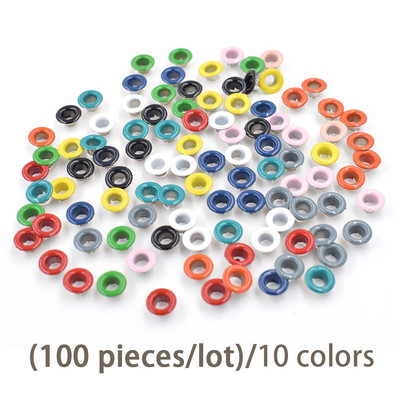 100vnt/sl. 5mm Dažų spalva Aselės Kniedės Spalva Metalinės Sagos Daugiaspalvės kilpelės Sagtis 10 mišrių spalvų