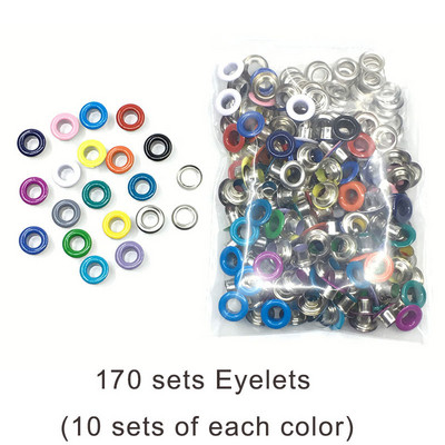 100vnt/sl. 5mm Dažų spalva Aselės Kniedės Spalva Metalinės Sagos Daugiaspalvės kilpelės Sagtis 10 mišrių spalvų