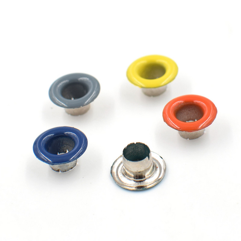 100vnt/sl. 5mm Dažų spalva Aselės Kniedės Spalva Metalinės Sagos Daugiaspalvės kilpelės Sagtis 10 mišrių spalvų