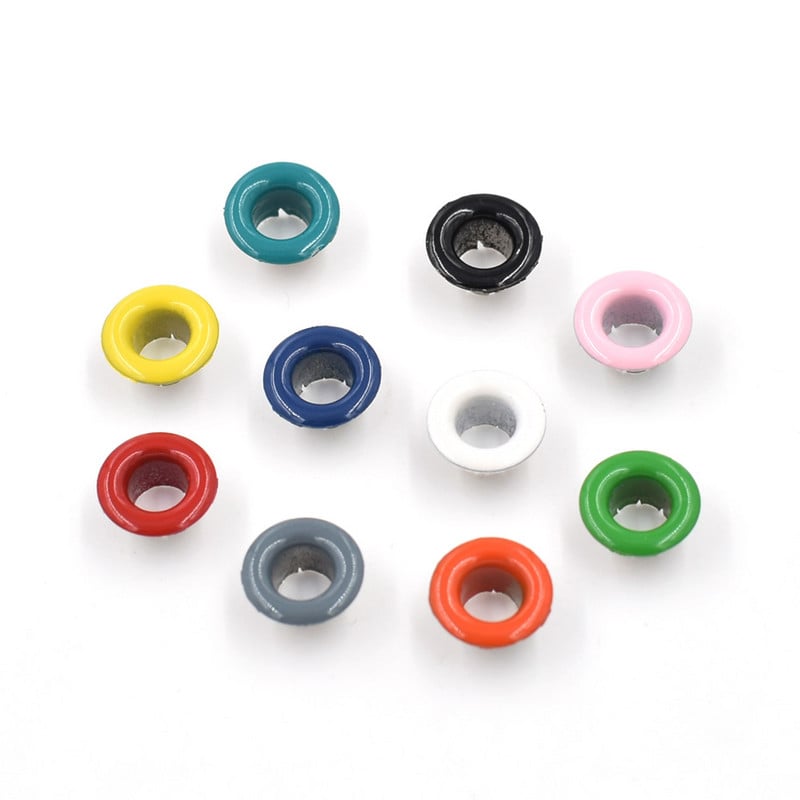 100vnt/sl. 5mm Dažų spalva Aselės Kniedės Spalva Metalinės Sagos Daugiaspalvės kilpelės Sagtis 10 mišrių spalvų