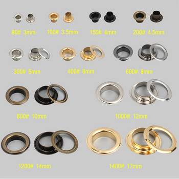 3-10 мм 100 комплекта метални отвори за втулки кръгли пръстени за Направи си сам кожени занаятчийски чанти Bolsos обувки колан за дрехи шапка Ceintures аксесоари