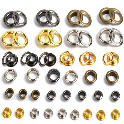 3-10mm 100Sets Metal Eyelet Grommet Round Rings for DIY Leather Craft Bags Bolsos Shoes Clothing Belt Hat Ceintures Accessories