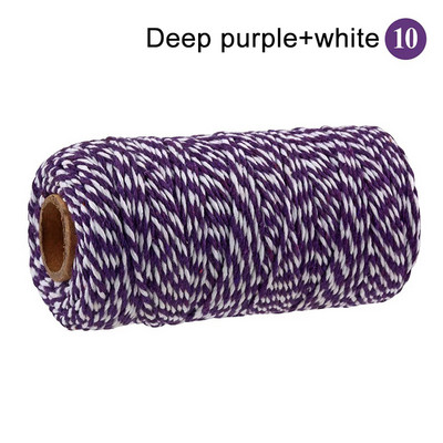 100M/rola pamučne uzice Konop za pečenje Šareni pamuk Rukotvorine uzice Makrame uzica DIY Kućni tekstil Umatanje darova Svadbeni dekor