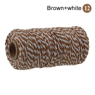 100M/rola pamučne uzice Konop za pečenje Šareni pamuk Rukotvorine uzice Makrame uzica DIY Kućni tekstil Umatanje darova Svadbeni dekor