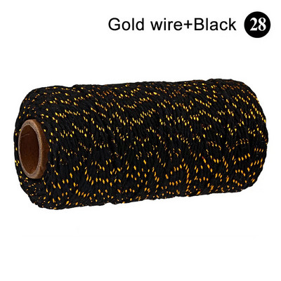 100M/rola pamučne uzice Konop za pečenje Šareni pamuk Rukotvorine uzice Makrame uzica DIY Kućni tekstil Umatanje darova Svadbeni dekor