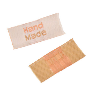 100 τμχ Χειροποίητες υφασμάτινες ετικέτες τυπωμένες χειροποίητες με αγάπη Ετικέτες ενδυμάτων Ετικέτες για τσάντες ρούχων Diy υλικά ραπτικής