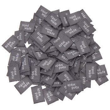 100 τμχ Χειροποίητες υφασμάτινες ετικέτες τυπωμένες χειροποίητες με αγάπη Ετικέτες ενδυμάτων Ετικέτες για τσάντες ρούχων Diy υλικά ραπτικής
