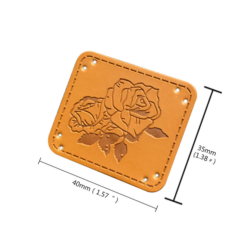 Ručno izrađene kožne naljepnice s cvijetom ruže za odjeću Ručno izrađena Pu flaster s cvijetom za traperice Ruksak Ručno izrađena naljepnica za odjeću
