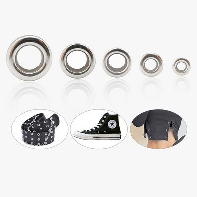 New Arriving 100Pcs/pack Stainless Steel Perforated Eye Ring Eyelet Buttons For Shoes Clothing Belt Decoration Accessories