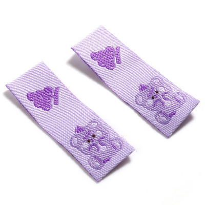 100 gab Poliestera Etiķetes Birkas Lācis Dzīvnieks Zaļš Augļu Raksts Bērnu Karikatūra Apģērbs Somas Cepures DIY Šūšanas piederumi 4x1,5cm