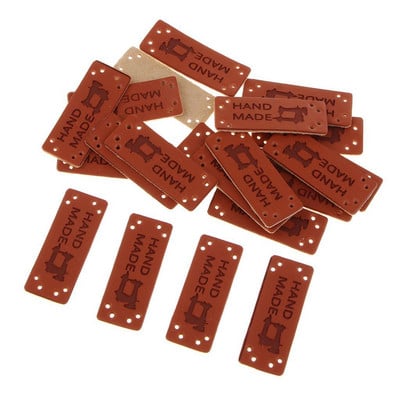 20x Etichete din piele PU Etichete lucrate manual Ornamentări Decoratiuni artizanale cu coasere Accesorii pentru articole de îmbrăcăminte Ornamentări Genți Pantofi