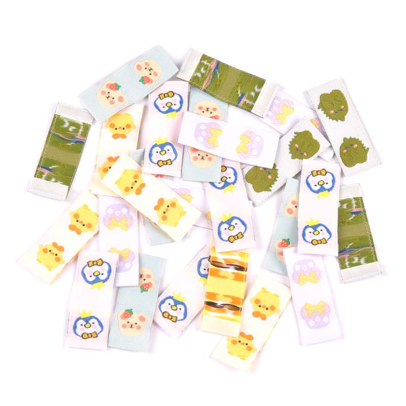 Mješovite boje, životinjski uzorak, 50 komada ručno izrađene tkane naljepnice za naljepnice za odjeću Crtani filmovi Torbe za cipele Oznake za odjeću 15x40 mm CP2779