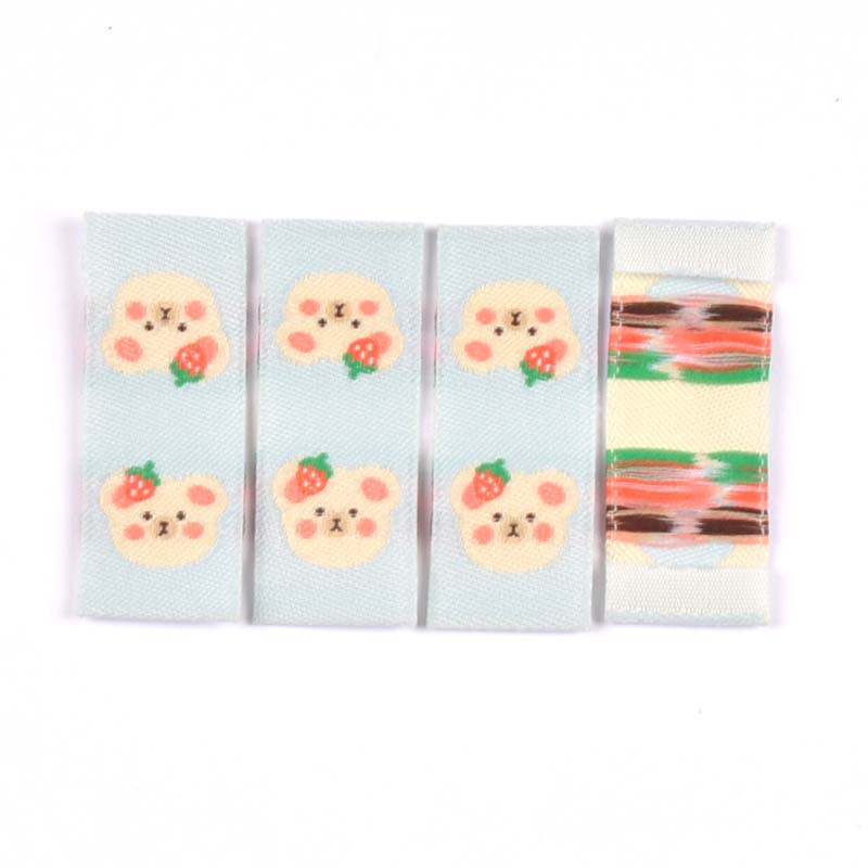 Mješovite boje, životinjski uzorak, 50 komada ručno izrađene tkane naljepnice za naljepnice za odjeću Crtani filmovi Torbe za cipele Oznake za odjeću 15x40 mm CP2779