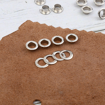 LMDZ 100 комплекта 4 мм метални кръгли пръстени за очи за ремонт на обувки, чанта, колан за дрехи, шапка, кожени аксесоари
