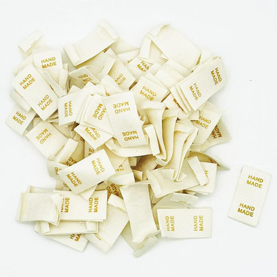 50 vnt. Rankų darbo etiketės Medvilninio audinio etiketės Rankų darbo drabužių etiketės Austos etiketės „pasidaryk pats“ Kepurės Krepšiai Siūti drabužių priedai 15*30 mm