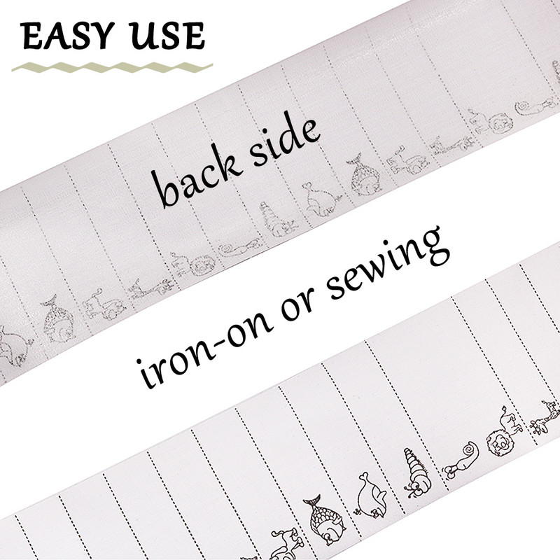 100 vnt / ritinys Lyginamos vardinės etiketės Skalbiamas drabužių audinys Žymeklių rinkinys Vaikiški drabužiai Vardų etiketės Siuvimo priedai