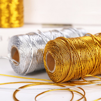 100 м златен, сребърен кабел за макраме, въже, канап, канап, панделка, лъкове, занаяти, направи си сам, опаковка за подаръци, шиене, усукан конец, домашен текстилен декор 1,5 мм