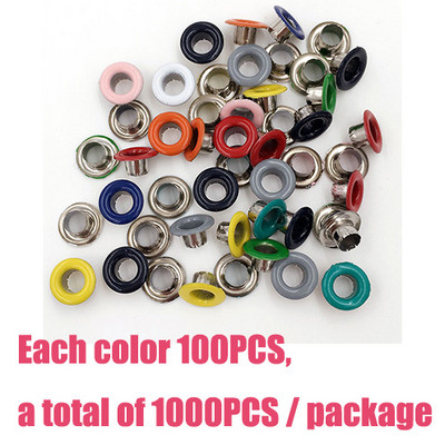 200 rinkinių Akutės Medžiagos spalvos purškiklis Akutės Kniedės Spalvotos sagų skylutės Daugiaspalvė sagtis Batų raišteliai akys