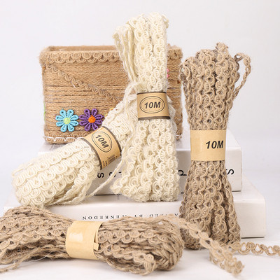 10meters hemp rope natural jute 1cm diy Vintage hand-woven macrame cord shop flower gift box packaging ribbon decoration twine