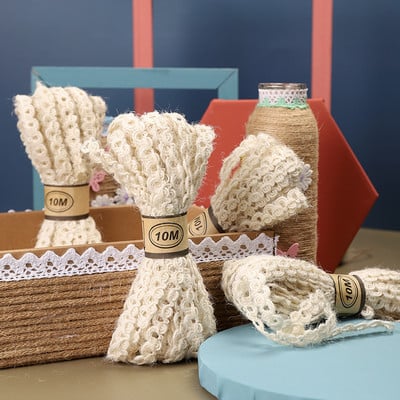 10 metara uže od konoplje prirodna juta 1 cm uradi sam Vintage ručno tkana makrame užad trgovina poklon kutija za cvijeće ambalaža vrpca ukrasna špaga