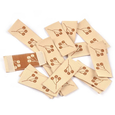 50 buc. Etichete brodate de artar maro/ciuperci Accesorii de cusut Genți de îngrijire lavabile Etichete de îmbrăcăminte Artizanat manual C3159