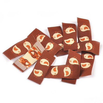 50 buc. Etichete brodate de artar maro/ciuperci Accesorii de cusut Genți de îngrijire lavabile Etichete de îmbrăcăminte Artizanat manual C3159