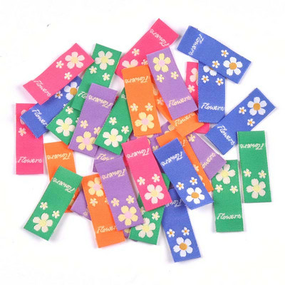 50 komada mješovitih boja cvjetnih uzoraka naljepnica za vezenje tkanine koje se mogu prati Oznaka za njegu odjeće Pribor za šivanje Potrepštine za odjeću C3504