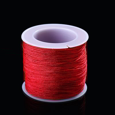 50 metrov/rola 0,8 mm neónová nylonová šnúrka, čínsky uzol, makramé šnúrka, náramok, pletená šnúrka, strapce, korálkovanie, niť