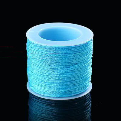 50 metrov/rola 0,8 mm neónová nylonová šnúrka, čínsky uzol, makramé šnúrka, náramok, pletená šnúrka, strapce, korálkovanie, niť