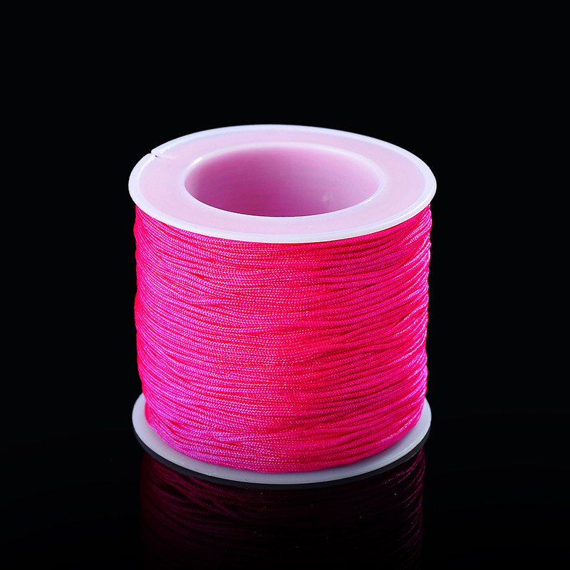 50 metrov/rola 0,8 mm neónová nylonová šnúrka, čínsky uzol, makramé šnúrka, náramok, pletená šnúrka, strapce, korálkovanie, niť