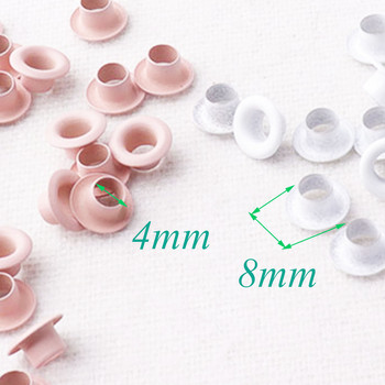 200 τμχ Ροζ/Λευκές ματιές Tiny Eyelets Craft Ιδανικό για ρούχα Δερμάτινη πάνινη τσάντα καρφιά ενδυμάτων Καρφιά
