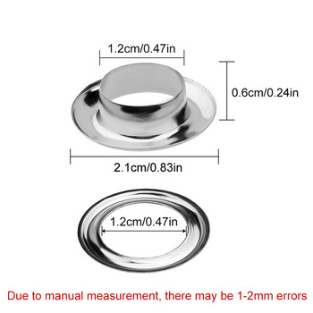 LMDZ 100 σετ/τσάντα Μεταλλικές οπές 12 χιλιοστών με δακτύλιο για DIY Scrapbooking Καπάκι ζώνης παπουτσιών Leathercraft Αξεσουάρ ρούχων με ετικέτα