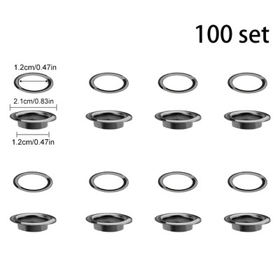 LMDZ 100 kompleta/vreći Metalne ušice od 12 mm s ušicama za DIY Scrapbooking Kapa Kožna torba za remen za cipele Oznaka Dodaci za odjeću