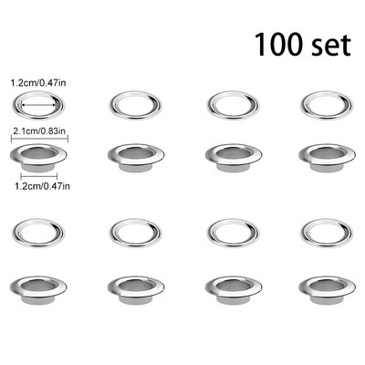 LMDZ 100 kompleta/vreći Metalne ušice od 12 mm s ušicama za DIY Scrapbooking Kapa Kožna torba za remen za cipele Oznaka Dodaci za odjeću