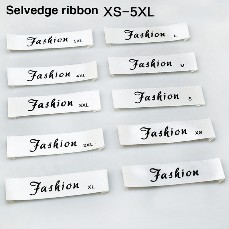 Individualizuotos 100 vnt / partijos drabužių etiketės, atspausdinta medvilnės etiketė, S-5XL
