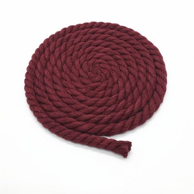 5 metrov 10 mm 3 kusy skrútených 100% farebných bavlnených šnúr/lano na tašku, bytové dekorácie, textilné doplnky, DIY