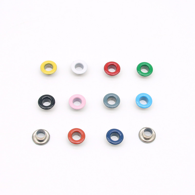 100 kompleta 10 mješavina boja 4 MM 5 MM 6 MM Rupe za metal Boja Šarene ušice Zakovice Kopče Prstenovi s podloškom za DIY cipele Remen Šešir Dekor