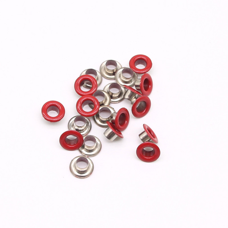 100 kompleta 10 mješavina boja 4 MM 5 MM 6 MM Rupe za metal Boja Šarene ušice Zakovice Kopče Prstenovi s podloškom za DIY cipele Remen Šešir Dekor