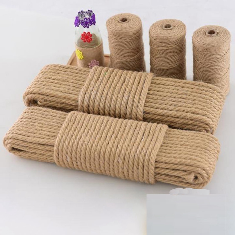 Dabīga vintage džutas aukla virves aukla DIY roku darbs kāzu džutas aukla lente amatniecības diegi mājas ballītes dekorēšana 1/2/3/5/6/8/10 mm