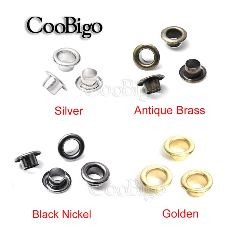 500vnt Metalinės kilpelės Apvalios akių žiedai remontui Odiniai amatai žygių batai Diržas Krepšys Žymė Drabužiai Skrybėlė Palapinės Priedai 5mm