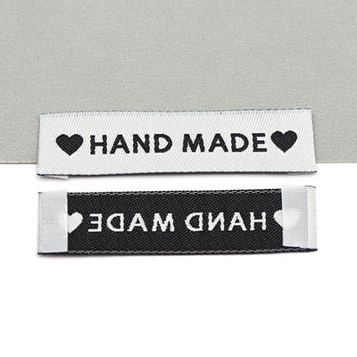 Ručno izrađene naljepnice u obliku srca Oznake za odjeću u obliku srca Ručno izrađena naljepnica Sew Rukotvorine DIY Kape Pokloni Šal Dodaci za odjeću 50kom 60x15MM