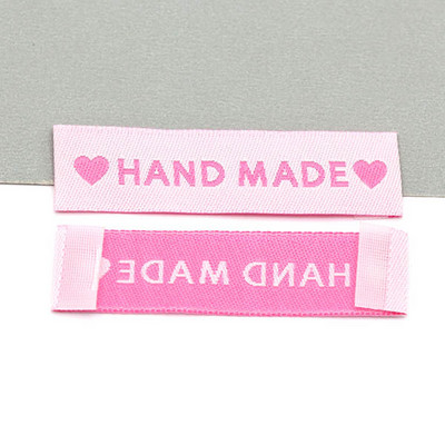 Ručno izrađene naljepnice u obliku srca Oznake za odjeću u obliku srca Ručno izrađena naljepnica Sew Rukotvorine DIY Kape Pokloni Šal Dodaci za odjeću 50kom 60x15MM