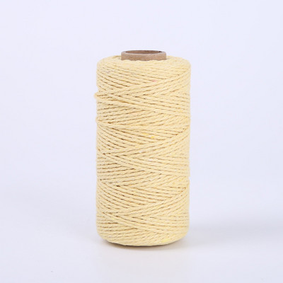 100M/ролка 2 мм памучно въже Цветен канап Макраме Шнур Въже Струна Конец Направи си сам Занаяти Плетен усукан памучен домашен текстилен декор