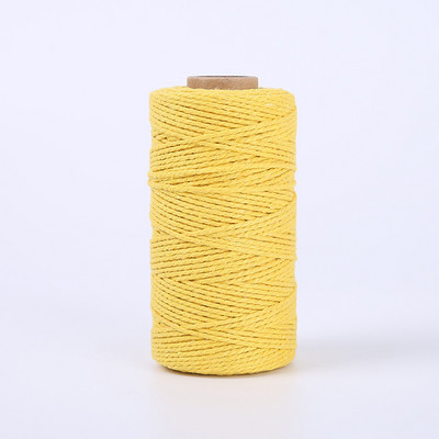 100M/ролка 2 мм памучно въже Цветен канап Макраме Шнур Въже Струна Конец Направи си сам Занаяти Плетен усукан памучен домашен текстилен декор