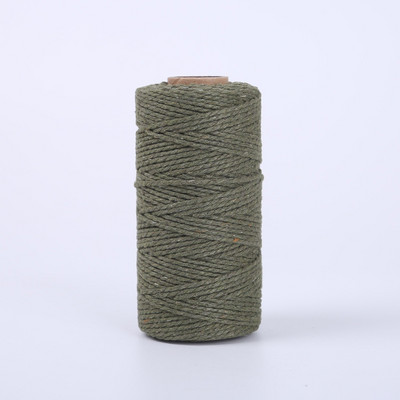 100M/ролка 2 мм памучно въже Цветен канап Макраме Шнур Въже Струна Конец Направи си сам Занаяти Плетен усукан памучен домашен текстилен декор