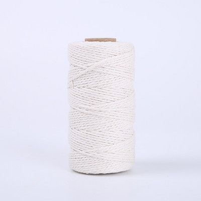 100M/ролка 2 мм памучно въже Цветен канап Макраме Шнур Въже Струна Конец Направи си сам Занаяти Плетен усукан памучен домашен текстилен декор